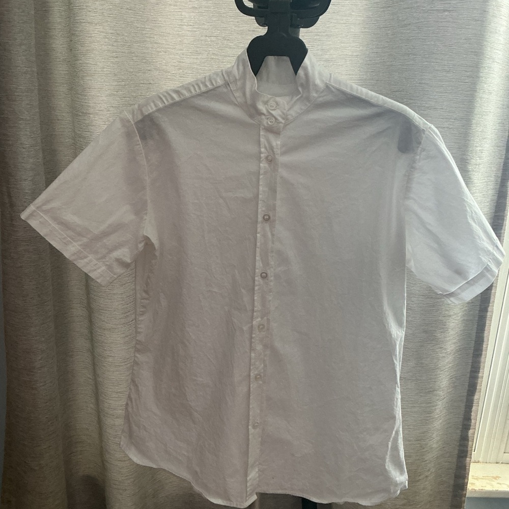 Devon-Aire White Riding Shirt | Mandarin Collar | Equestrian Classic